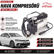OtoÇizgi Volkswagen Polo Lastik Hava Kompresörü - Çakmaklık Girişli Göstergeli Metal Gövdeli Oto Şişirme Pompası