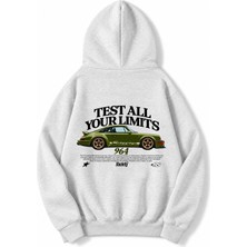 Brz Collection (Açık Gri) Unisex Oversize Test Your Limits Carrera 964 Hoodie (Açık Gri)