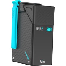 Bix PB3010W 30000MAH 65W Süper Hızlı Şarj Askı Tasarımlı Powerbank 4 Portlu Dijital Göstergeli Type-C Pd Taşınabilir Şarj Cihazı Siyah