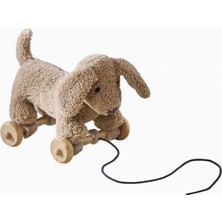 The White Company Borg Köpek Çekmeli Ahşap Tekerlekli Oyuncak 23 cm