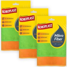 Koroplast Mikrofiber Temizlik Bezi Çok Amaçlı Bez  2'li x 3 Paket Yüksek Emicilik ve Ekstra Temizlik Özelliği