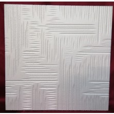 Güçpor Tavan Kaplama Çizgi 5 m2 50x50 cm Dekoratif Beyaz Malzeme ile Modern Tasarım