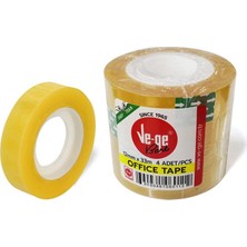 Ve-Ge Ofis Bantı 12Mm X 33Mt 4'lü Paket Ekonomik Sarf Malzemeler İçin Sarı Bant