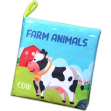 Tox Çiftlik Hayvanları Kumaş Kitap 15x15 cm Yumuşak Hışırtılı Eğitici ve Renkli Tasarım-E119