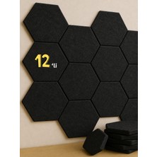 Beylini 12'li Akustik Panel Keçe 7mm Kendinden Yapışkanlı Duvar Kaplama Ses Isı Yalıtım Duvar Kaplama 23 cm