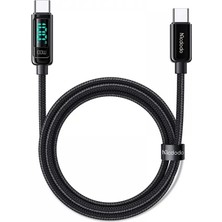 Mcdodo CA-8820 Type-C To Type-C 100 w 5A Dijital Ekranlı Data-Şarj Kablosu 1.2 mt Siyah Universal Uyumlu