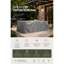 Bahçe Mobilya Brandası 160*100*75 cm Masa Sandalye Koruma Örtüsü Gri Kılıf Su Geçirmez
