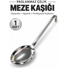 Beylini Endüstriyel Meze Kaşığı Sanayi Tipi Paslanmaz Çelik Sanayi Restoran Lokanta Tipi Kulplu Asılabilir Kırılmaz