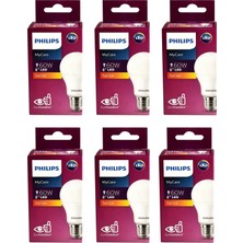 Philips Mycare LED Ampul 8W E27 2700K Sarı Işık 6'lı Paket Enerji Tasarruflu Aydınlatma
