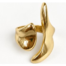 Sizu Accessory Sivri Form Yüzük Altın Kaplama