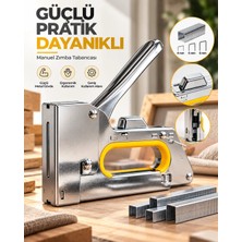 Güçlü Metal Gövdeli Manuel Zımba Tabancası No.13 4-6-8 mm Döşeme Kumaş Ahşap Sabitleme