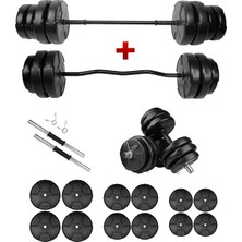 E-Life 78 kg Z Bar Dambıl Seti & Halter Seti Siyah Materyal ile Dayanıklı Ağırlık Fitness Seti