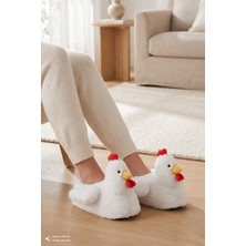 Twigy Chicken Kadın, Garson Boy Hayvanlı Panduf Beyaz 36/41