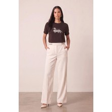 Guitar Relax Fit Kahverengi Penye T-Shirt
