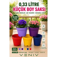Veniv 5’li 0.33 Litre Renkli Bitki Saksısı Seti