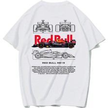 Brz Collection Unisex Oversize Red Bull RB19 T-Shirt (Beyaz)