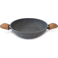 Leydi Yumurta Sahanı 18 cm Granit Kaplama Gri Renkli Alüminyum Tava Sabit Saplı