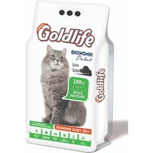 Goldlife Ekonomik Paket Active Carbon Topaklaşan Kedi Kumu 20 lt İnce Taneli Koku Kontrolü Sağlar