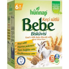 hünnap 400 gr Keçi Sütlü Bebek Bisküvisi 6 Aylık ve Üstü İçin Tam Buğday Unlu Bisküvi