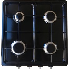 İnci Inci Dört Gözlü Gazlı Set Üstü Ocak Siyah Emaye Yüzeyli 52 cm Genişlikte Doğalgaz Kullanımı İçin