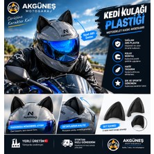 Akgüneş Motogaraj Kask Kedi Kulağı Abs Plastik Evrensel Kask Aksesuarı M3 Çift Taraflı Bantlı