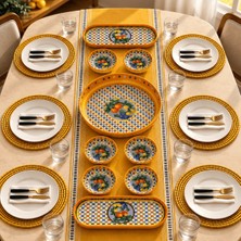 Sarkap Home 9 Parça Küçük Boy Kahvaltılık Seti Lemon Design Turuncu