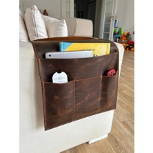 LWA Leather Deri Koltuk Kolçak Düzenleyici, Dergiler, Tabletler, Uzaktan Kumandalar, Kitaplar ve Aksesuarlar Için 5 Cepli El Yapımı