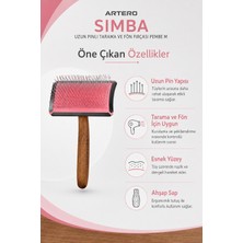 Artero Simba Uzun Pinli Kedi Köpek Tarama ve Fön Fırçası Pembe Medium