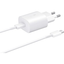 Samsung TA800 Beyaz 25W Hızlı Şarj Adaptörü EP-TA800XWEGWW Type-C Çıkışlı Ev Şarj Aleti Uyumlu Modellerle