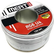 Mert Kablo RG6U4 100 Metre Yüksek Performanslı Uydu Anten Kablosu 64 Tel Kolay Kurulum