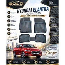 Gold Hyundai Elantra 2015-2020 Uyumlu 3D Tpe Oto Paspas – Araca Özel Tam Uyumlu, Yüksek Kenarlı Havuzlu, Kokusuz, Kaymaz 4 Parça Paspas Seti