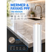 Otox Mermer & Fayans Koruma Filmi | 50 cm x 3 Metre | 190 Mikron Ppf Şeffaf Kendini Yenileyen Isıya Çizilmeye Dayanıklı |
