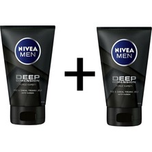 Nivea Men Deep Dimension Aktif Karbon Yüz & Sakal Temizleme Jeli 100 ml x 2 Adet Derin Temizlik