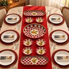 Sarkap Home 9 Parça Küçük Boy Kahvaltılık Seti Lemon Design Kırmızı