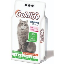 Goldlife Bebek Pudra Kokulu Topaklaşan Kedi Kumu 20 lt Ekonomik Paket İnce Taneli