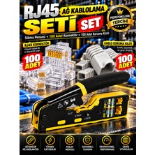 Yeni Nesil RJ45 Sıkma Pensesi 100 Adet Cover 100 Adet Yeni Nesil Ez 8PC8C Utp Jak / 3'in 1 -Set