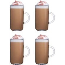 Şeffaf Cam Paşabahçe 55743  Iconic Kulplu Bardak 270 cc 4 Parçalı Desensiz Set