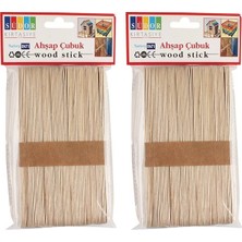 Südor Ahşap Çubuk Büyük Naturel 100'lü 15 cm Genişlikte Renksiz Sanatsal Malzeme