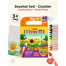 Let's Let’s Seyahat Seti Çiçekler 12 Renk Jumbo Mum Boya