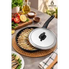 Amboss Döküm Granit Kapaklı Balık Tavası 32 cm