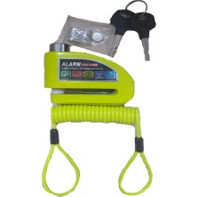 Locks Alarmlı Disk Kilidi Neon Yeşil Hafif Motosiklet ve Bisiklet İçin Hatırlatma Kablosu ve Pil Dahil