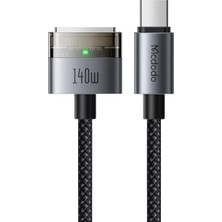 Mcdodo CA-2070 140W Usb-C - Magsafe 3 Manyetik Bağlantı Kablosu 2m - Siyah