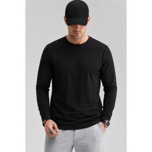 Machi Pamuk Uzun Kollu Kaliteli Uzun Süre Dayanıklı Penye Tshirt Erkek Kadın Unisex Tişört Beyaz Gri Siyah