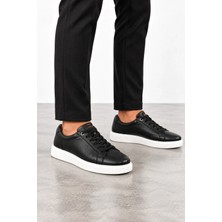 Gerardo Ayakkabı Cooper Erkek Hakiki Deri Sneaker Ayakkabı - Siyah