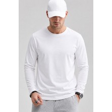 Machi Pamuk Uzun Kollu Kaliteli Uzun Süre Dayanıklı Penye Tshirt Erkek Kadın Unisex Tişört Beyaz Gri Siyah