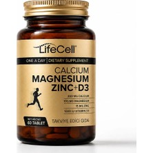 Life Cell Takviye Edici Gıda - Calcium Magnesium Zinc D3 60 Tablet Türkiye Menşeli