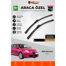 Meka Part Alfa Romeo Mito Ön Cam Silecek Seti 2008-2018 Premium Araca Özel 60-40 cm A+ Kalite