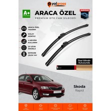Meka Part Skoda Rapid Ön Cam Silecek Seti 2012 Üzeri Premium Araca Özel 60-40 cm A+ Kalite