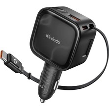 Mcdodo CC-8710 Freego Pro 130W LED Ekranlı 80CM Dahili Geri Çekilebilir Type-C Kablolu Araç Çakmaklık