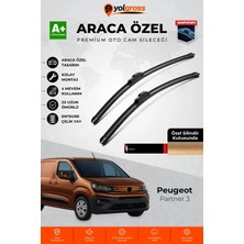 Meka Part Peugeot Partner 3 Ön Cam Silecek Seti 2018 Üzeri Premium Araca Özel 65-43 cm A+ Kalite